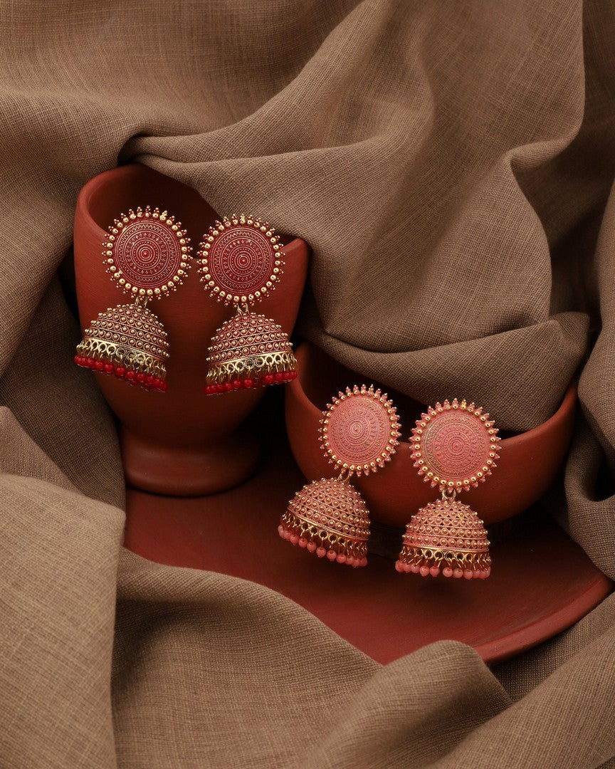 Gold Plated Jumkha Earrings Pack of 2