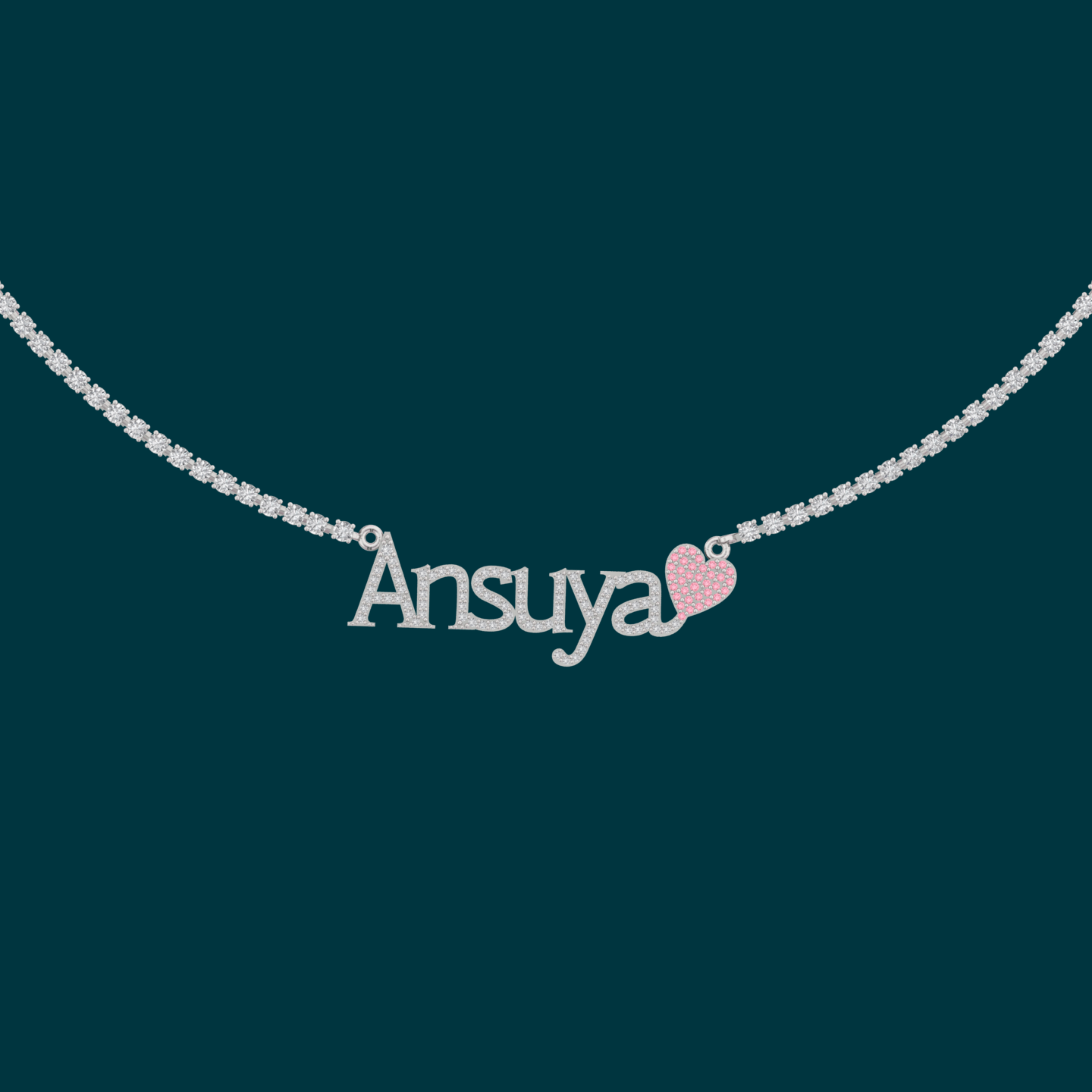 92.5 sterling silver custom hubby/ baby/ BFF name Customized Diamond Pendant and chain/ Moissanite Handmade Special Name band /long distance promise gift for love/ Special one person name Diamond Pendant and chain/ minimalist Diamond pendant and chain