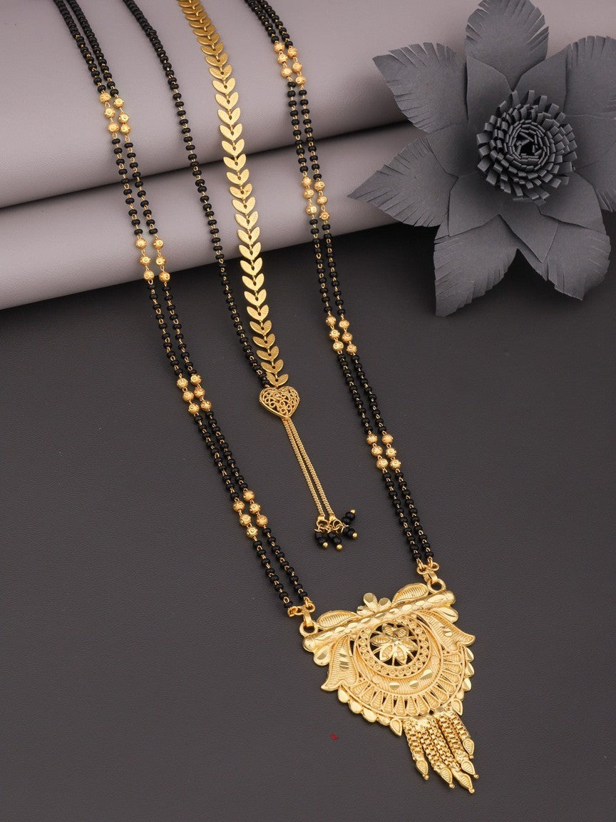 Gold-Plated Alloy Handmade Mangalsutra Pack of 2