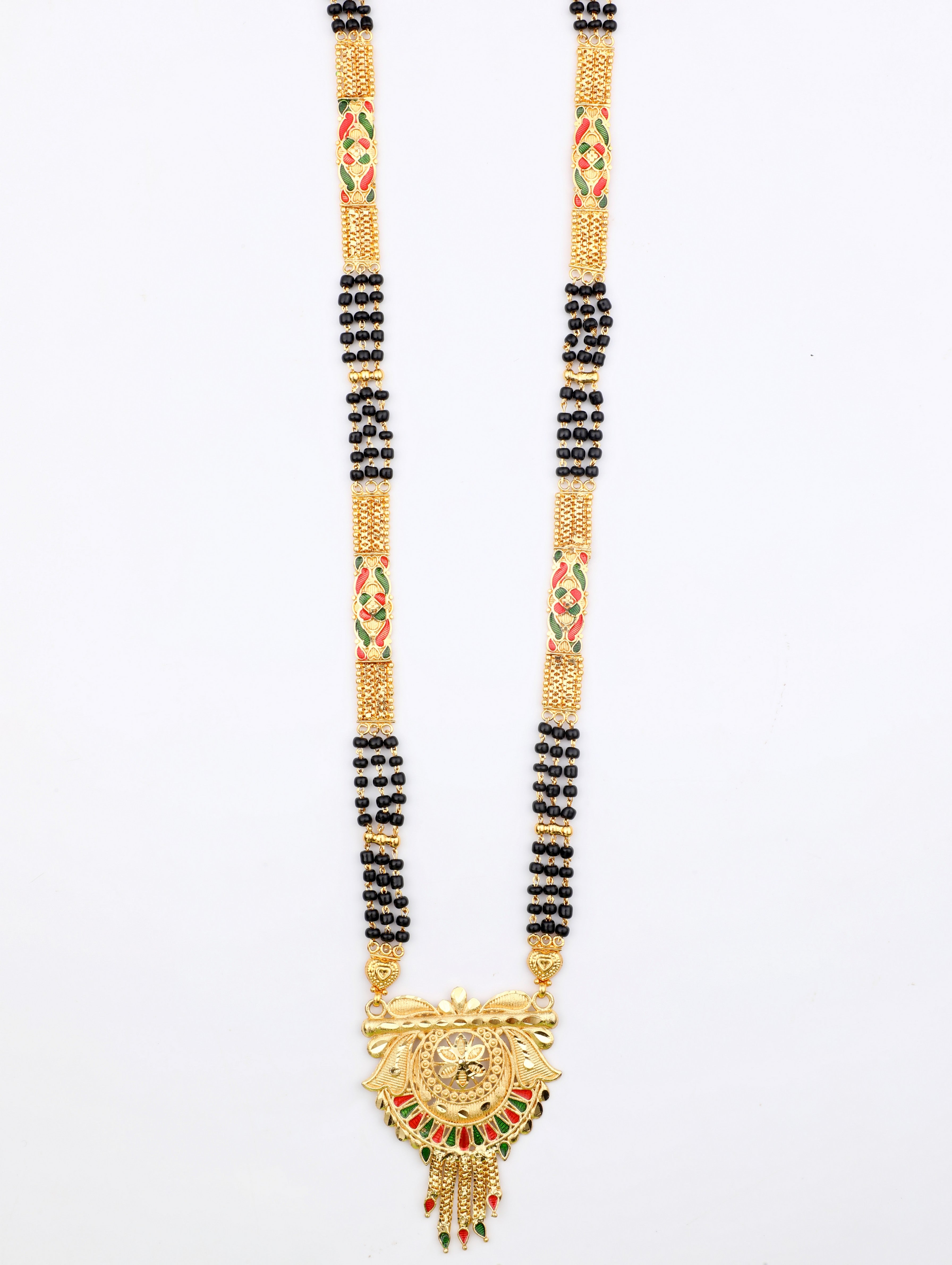 Gold-Plated Alloy Handmade Multicolour Mangalsutra