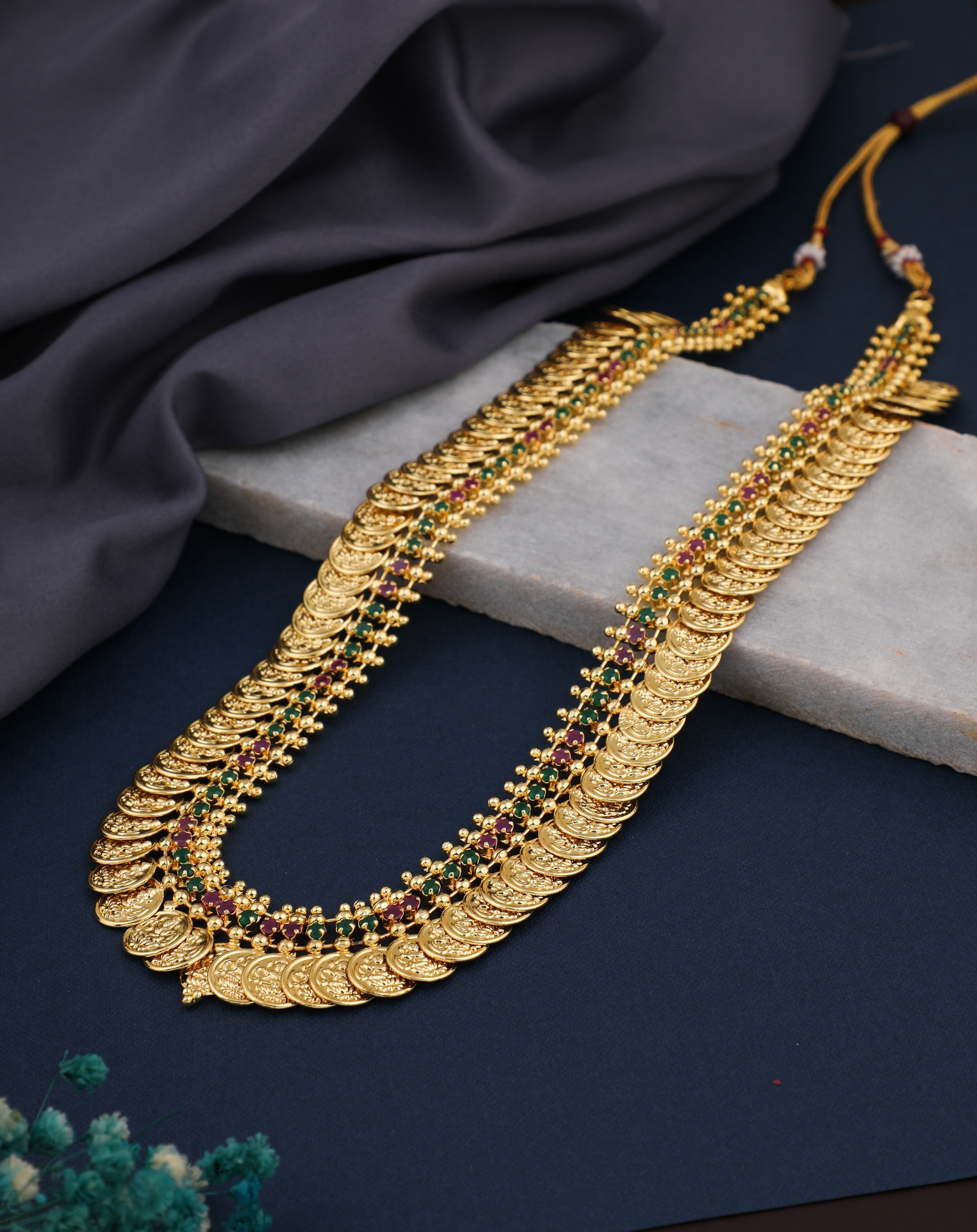 South Indian Coin Jewelry Antique finish Gold plated